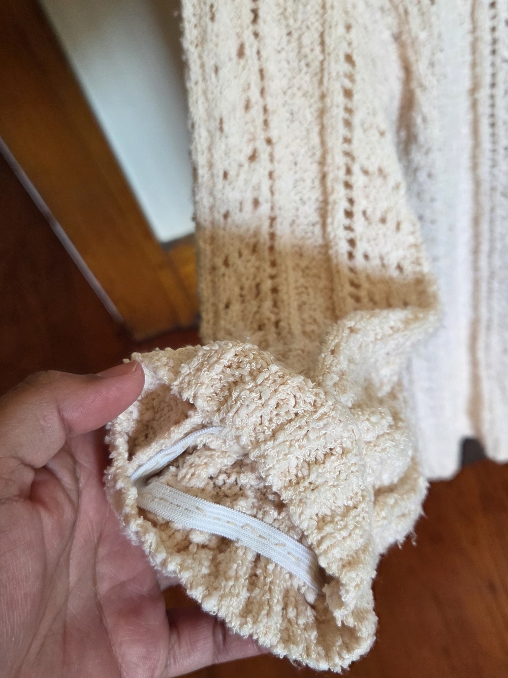 LC Lauren Conrad Open-Knit Button Cardigan in Cream - Picture 6 of 7